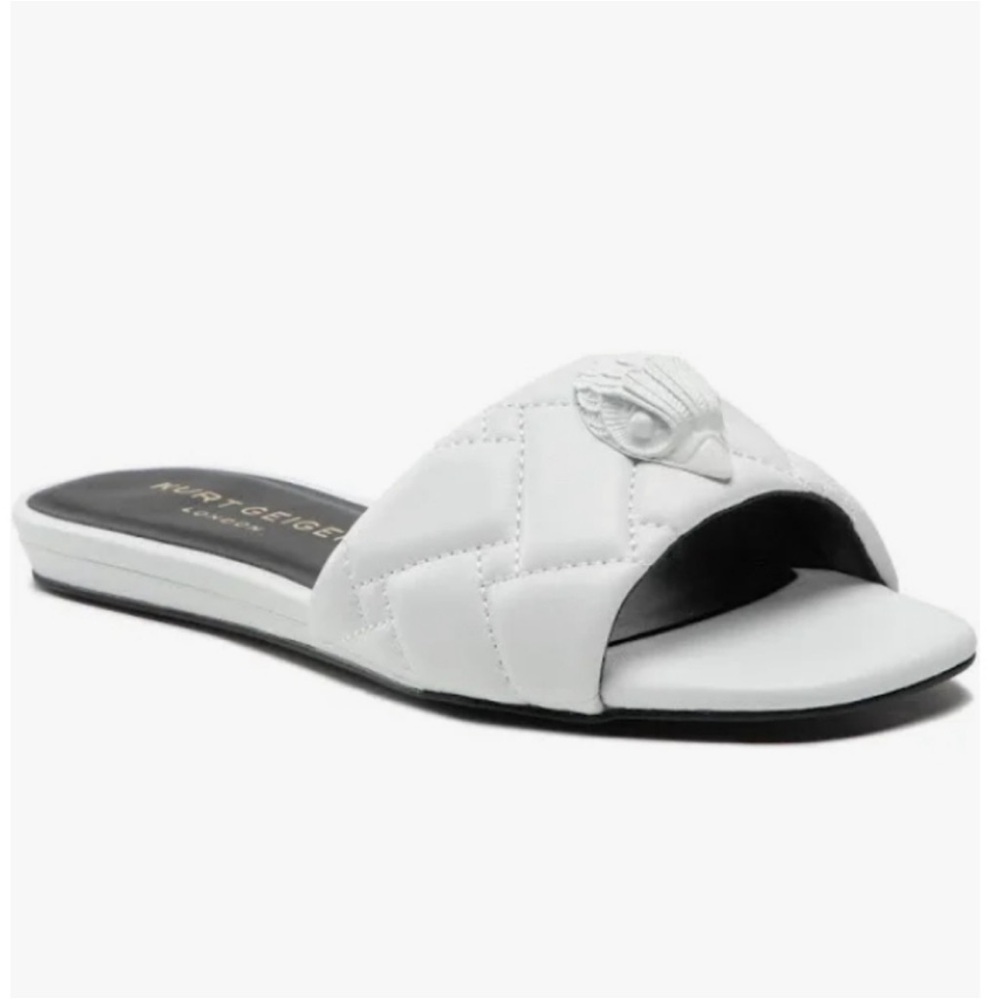 Kurt Geiger White Quilted Sandals